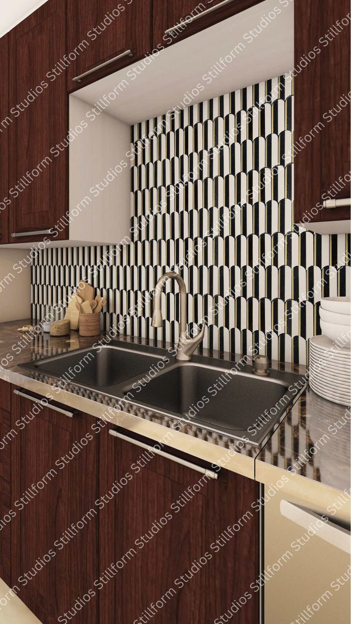 Thassos White & Nero Marquina Room Scene Pack – Vol. 1